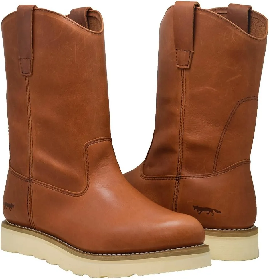 Golden Fox 12" Work Boot Pull On Wellington Wedge Lightweight Outsole for Construction Farming and Ranching