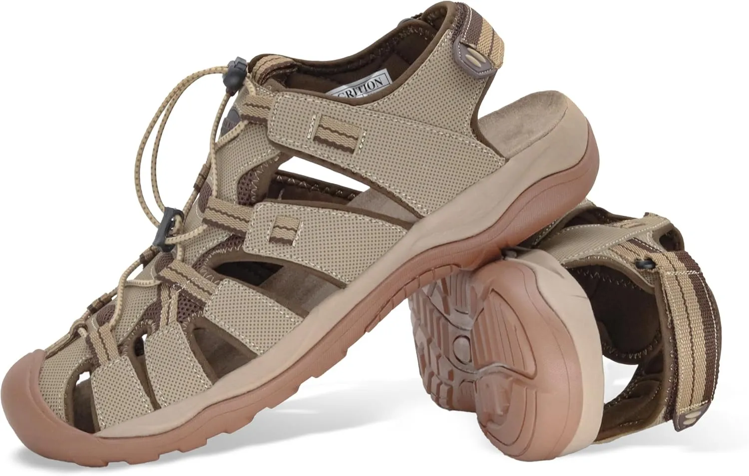 GRITION Mens Outdoor Hiking Sandals Summer Beach Closed Toe Water Sandal Waterproof Comfortable Fisherman Adventures Sport Athletic Walking Traveling Shoes Sandles