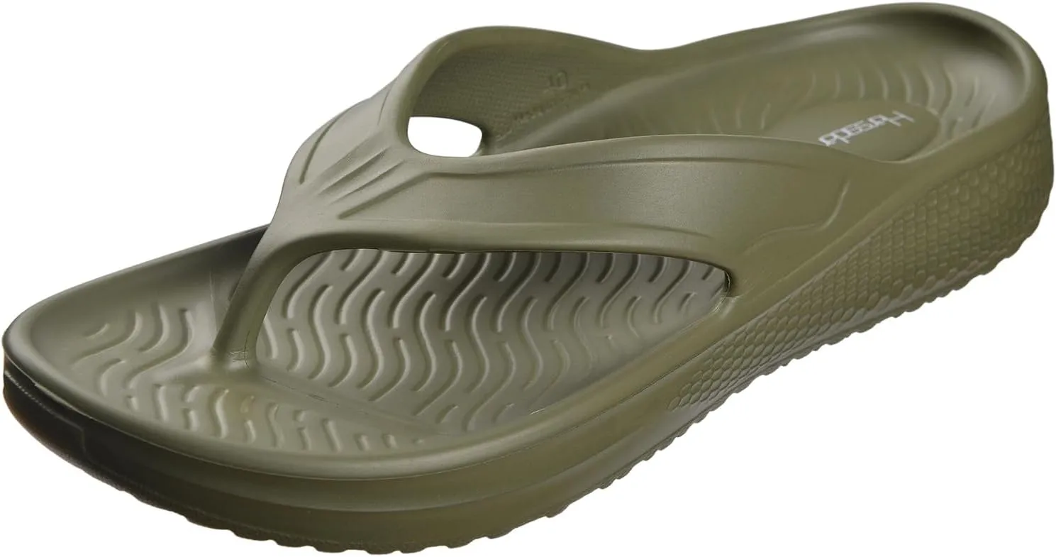 Harssidanzar Men's Beach Flip Flop,Quick Drying Soft Lightweight Shower Shoes Sandals KM241US