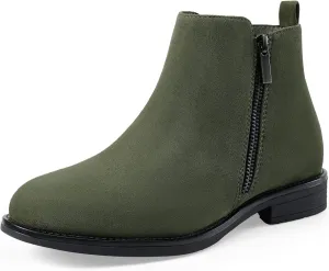 Harvest Land Women's Ankle Boots Flat Faux Suede Fashion Short Booties with Side Zipper