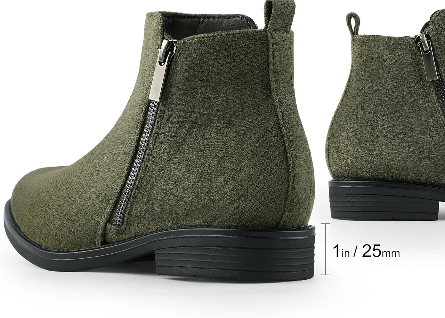 Harvest Land Women's Ankle Boots Flat Faux Suede Fashion Short Booties with Side Zipper