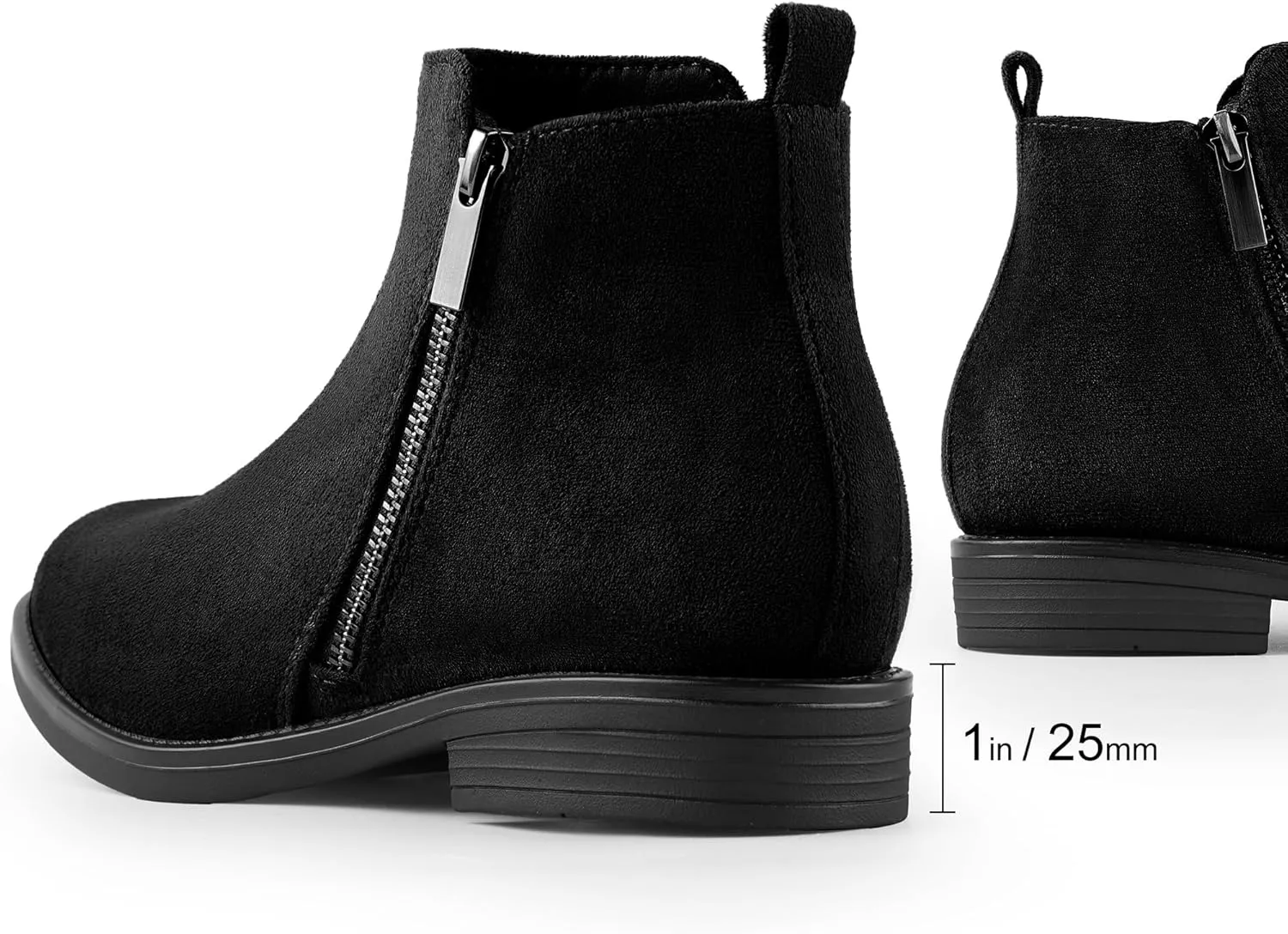 Harvest Land Women's Ankle Boots Flat Faux Suede Fashion Short Booties with Side Zipper