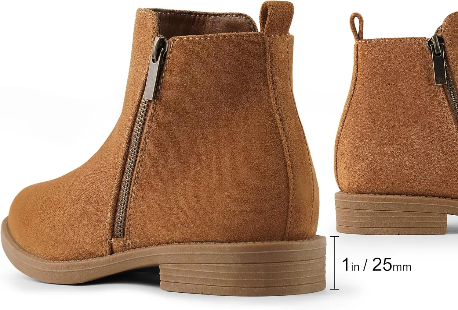 Harvest Land Women's Ankle Boots Flat Faux Suede Fashion Short Booties with Side Zipper