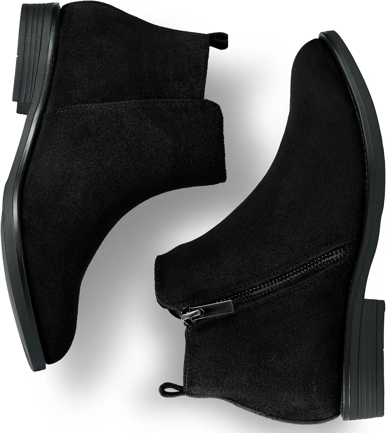 Harvest Land Women's Ankle Boots Flat Faux Suede Fashion Short Booties with Side Zipper