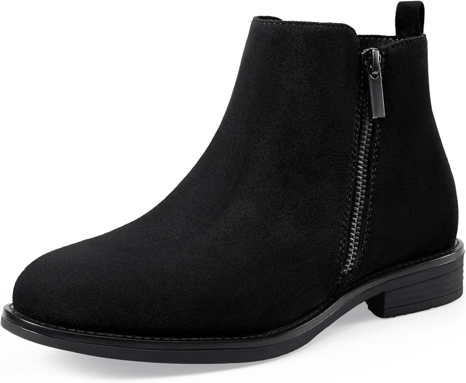 Harvest Land Women's Ankle Boots Flat Faux Suede Fashion Short Booties with Side Zipper