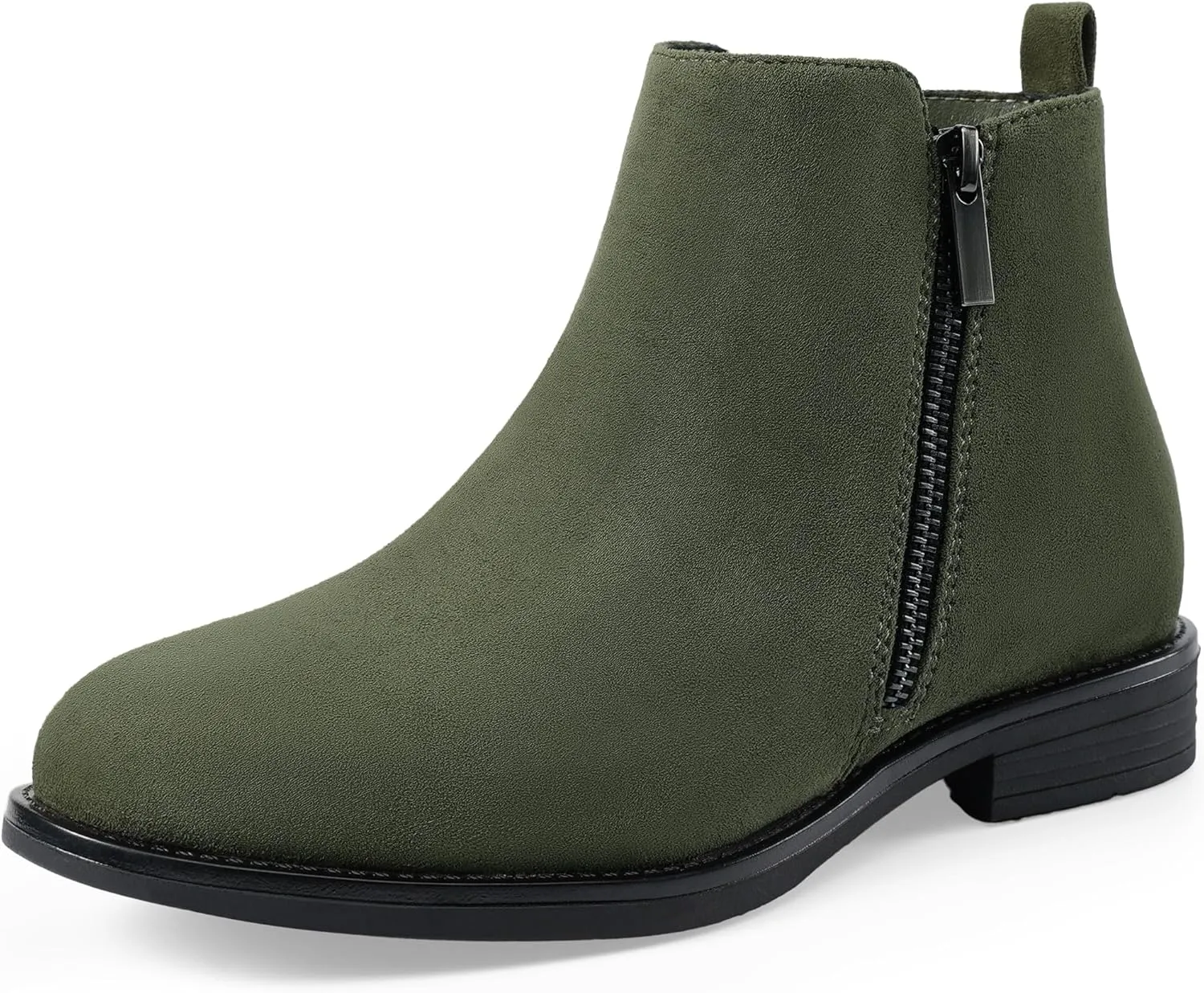 Harvest Land Women's Ankle Boots Flat Faux Suede Fashion Short Booties with Side Zipper