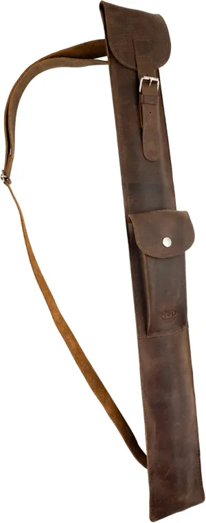 Hide & Drink, Rustic Billiard/Pool Cue Flat Case, Stick Carrying Bag with Adjustable Strap, Full Grain Leather, Handmade, Bourbon Brown