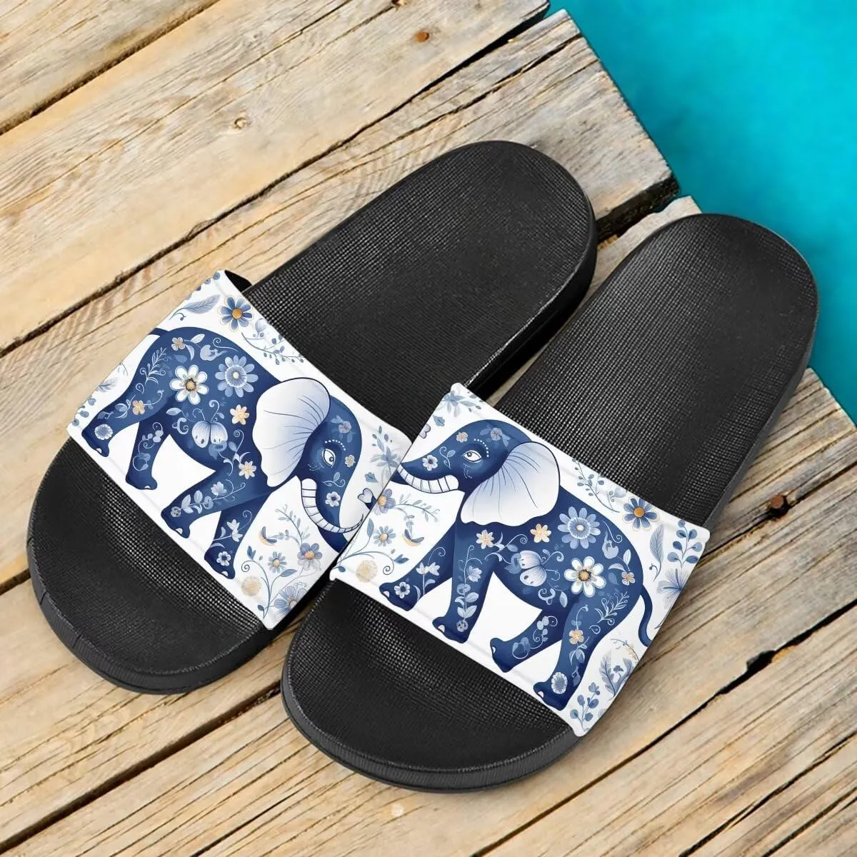 Howilath Novelty Patten Slippers for Women Men, Non-Slip Single Band Slide Sandals Open Toe Soft Sole Flat Sandals