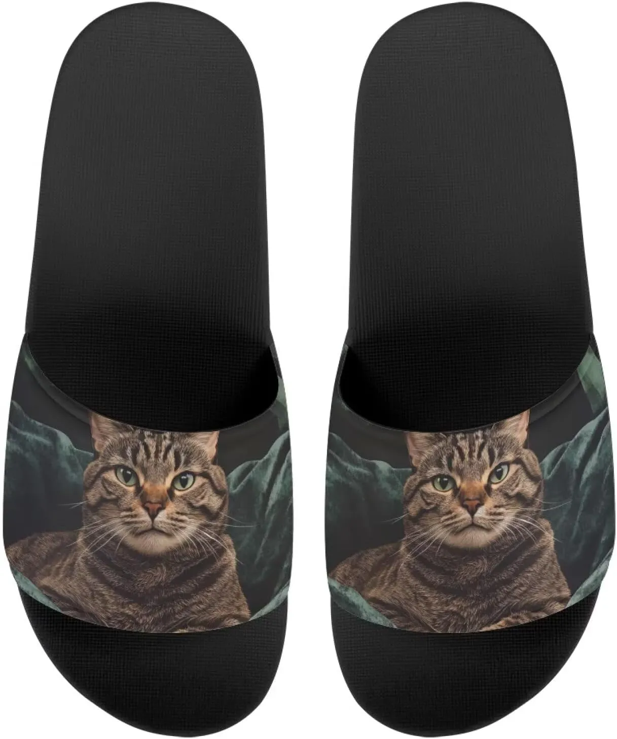 Howilath Women's Casual Slide Sandals, Cartoon Animals Print Comfortable Soft Sole Non-Slip Open Toe EVA Flat Sandals