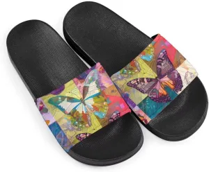 Howilath Women's Casual Slide Sandals, Cartoon Animals Print Comfortable Soft Sole Non-Slip Open Toe EVA Flat Sandals