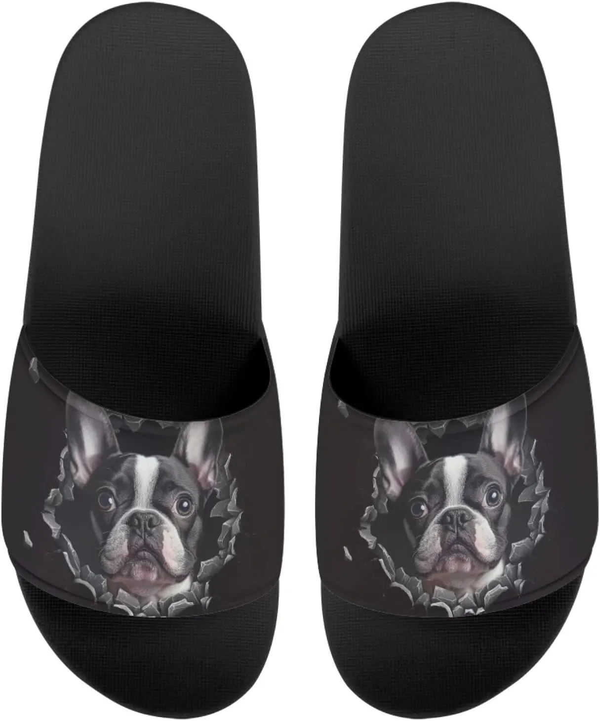 Howilath Women's Casual Slide Sandals, Cartoon Animals Print Comfortable Soft Sole Non-Slip Open Toe EVA Flat Sandals