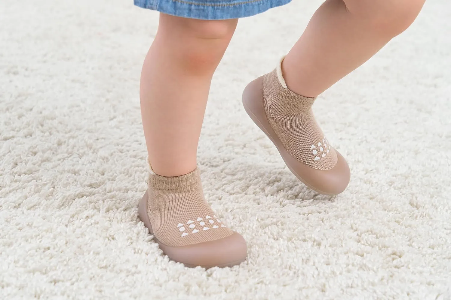 Hstyle Baby Sock Shoes Toddler Walking Shoes Infant Non-Slip Slippers Soft Rubber Sole Sneakers for Baby Boys Girls