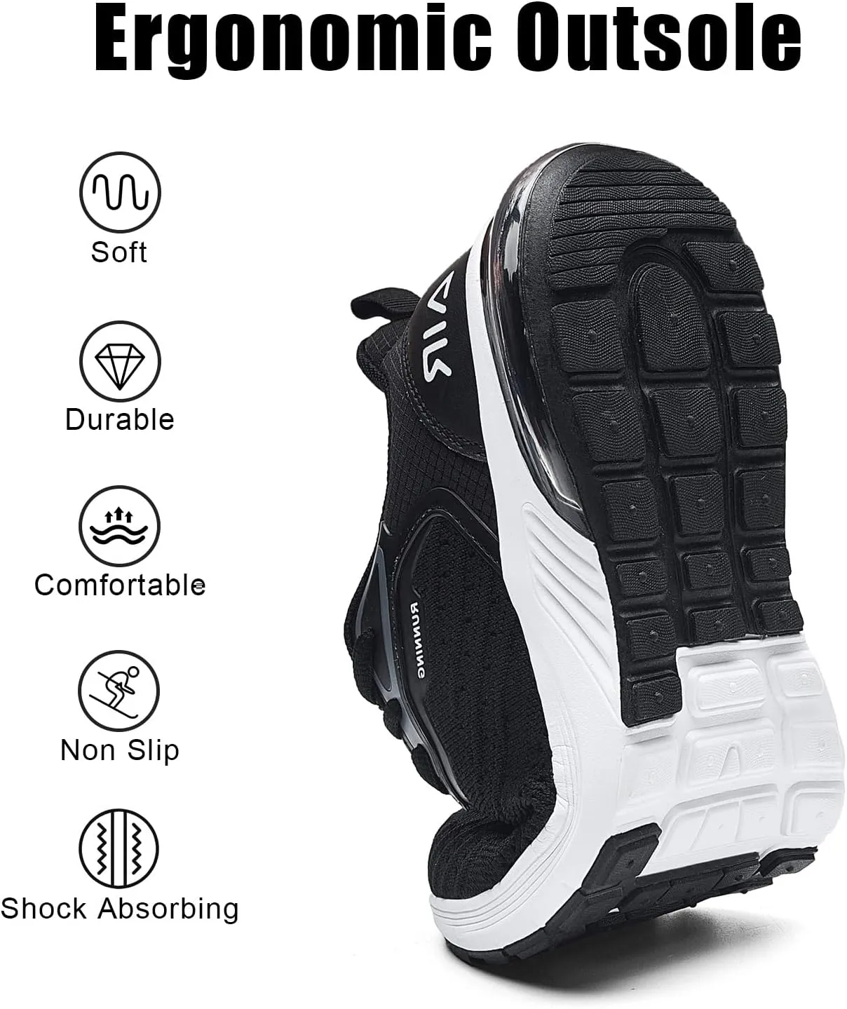 IIV Mens Air Running Shoes Casual Tennis Walking Athletic Gym Fashion Lightweight Slip On Sneakers