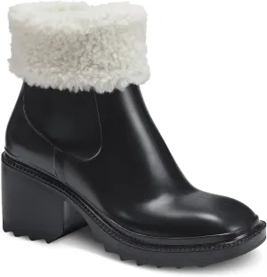 INC Womens Eadin Faux Fur Trim Cushioned Rain Boots Black 8 Medium (B,M)