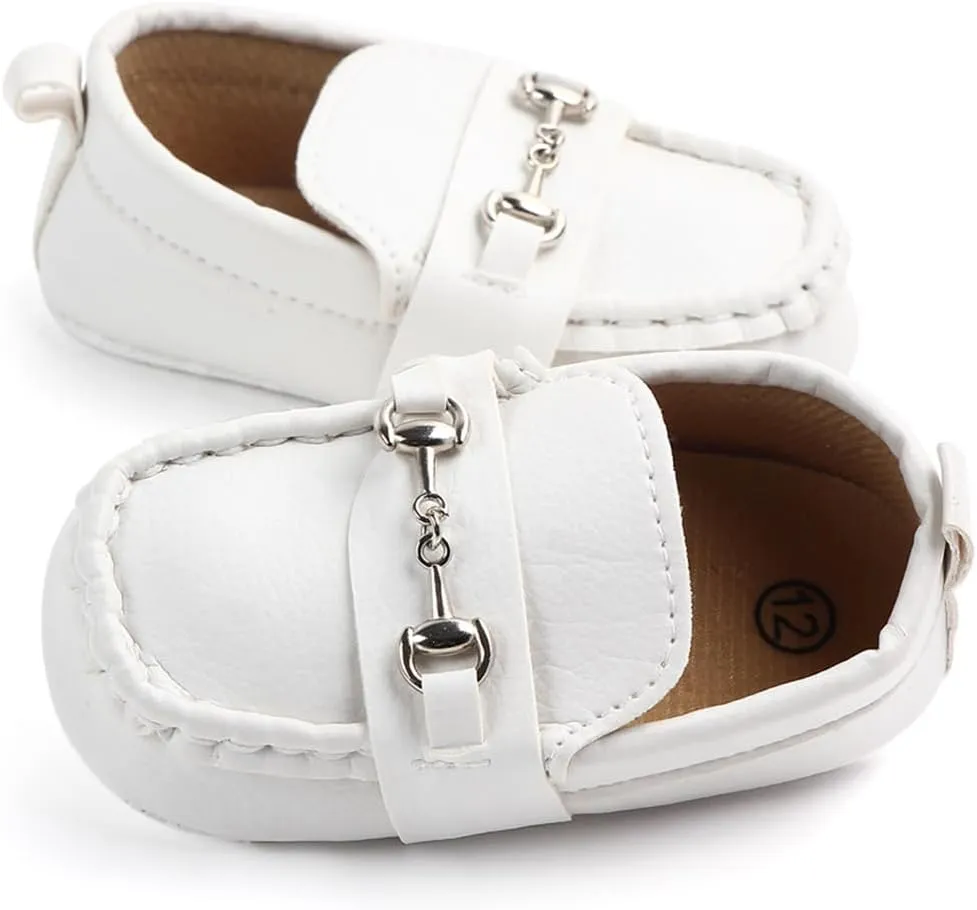 Infant Baby Boys Girls Leather Loafers Dress Shoes Newborn Oxford Flats Casual Moccasins Slip-On First Walking Boat Shoes