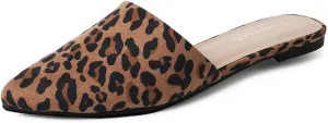 J. Adams Lennox Mules for Women - Closed Pointed Toe Flat Heel Slides