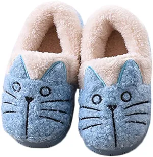 JadeRich Adults/Kids Cute Cat Animal Shoes Fleece Warm Boot Shoes Memory Foam Lightweight Slippers