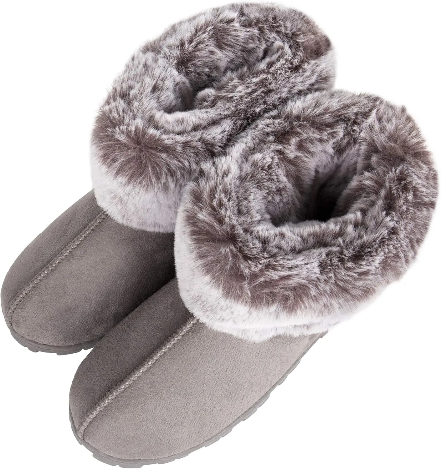 Jessica Simpson Women's and Girls Microsuede Super Soft Bootie Slippers with Indoor Outdoor Sole- Mommy & Me Set Options