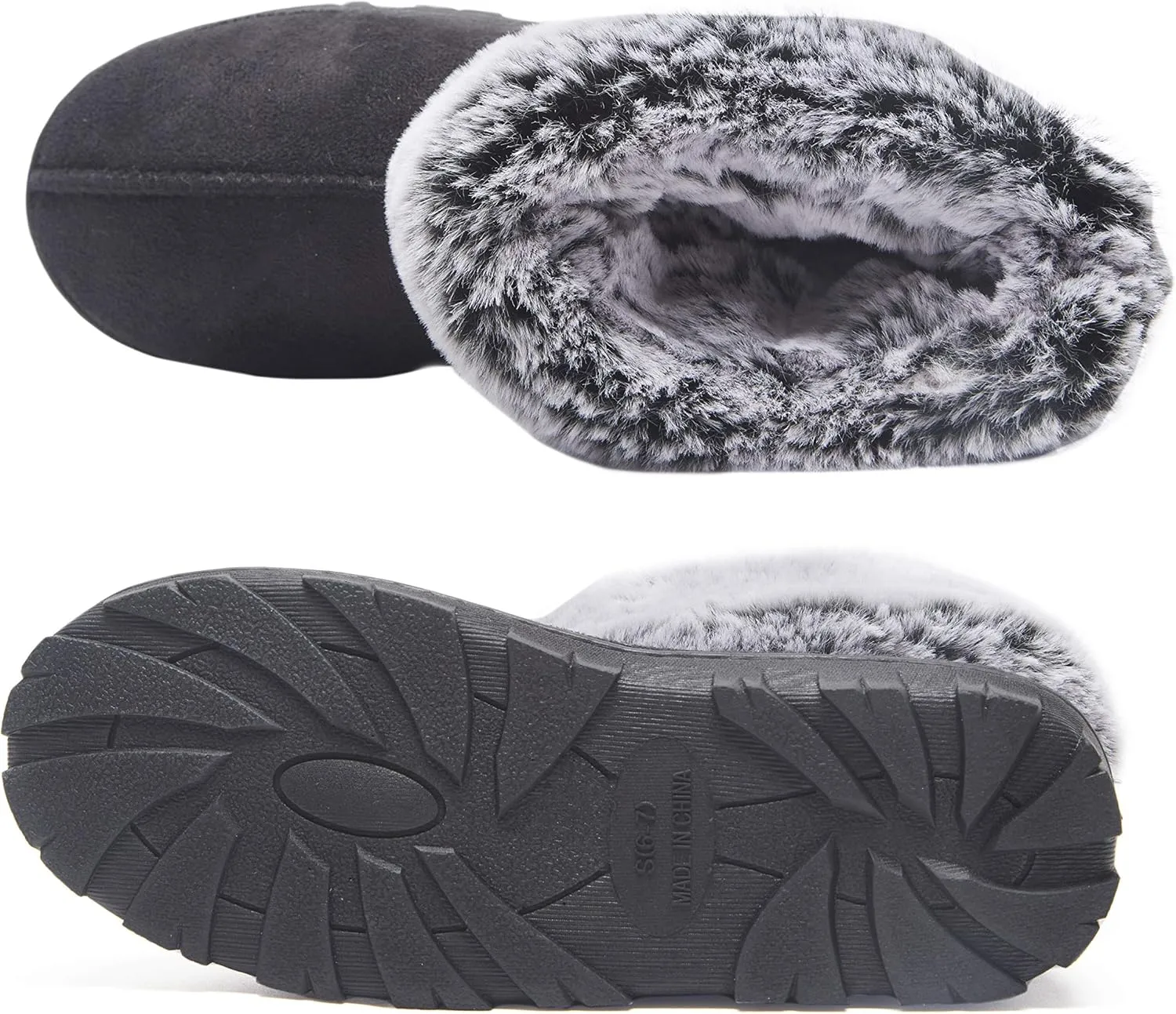 Jessica Simpson Women's and Girls Microsuede Super Soft Bootie Slippers with Indoor Outdoor Sole- Mommy & Me Set Options