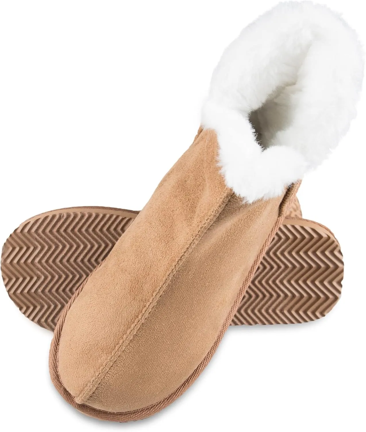 Jessica Simpson Women's and Girls Microsuede Super Soft Bootie Slippers with Indoor Outdoor Sole- Mommy & Me Set Options