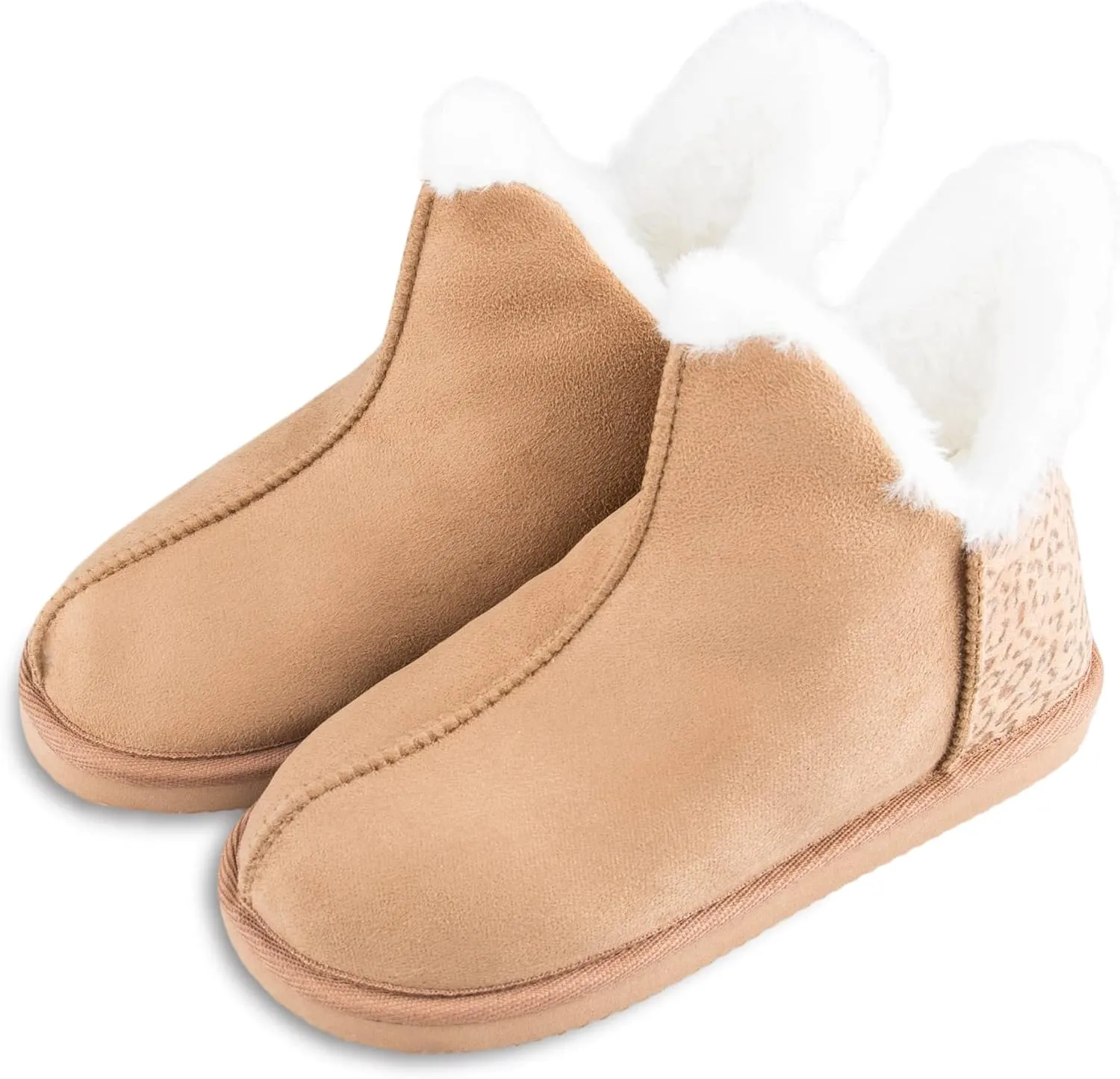 Jessica Simpson Women's and Girls Microsuede Super Soft Bootie Slippers with Indoor Outdoor Sole- Mommy & Me Set Options