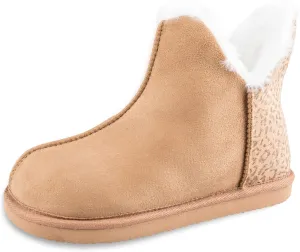 Jessica Simpson Women's and Girls Microsuede Super Soft Bootie Slippers with Indoor Outdoor Sole- Mommy & Me Set Options