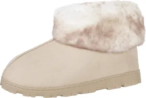 Jessica Simpson Women's and Girls Microsuede Super Soft Bootie Slippers with Indoor Outdoor Sole- Mommy & Me Set Options