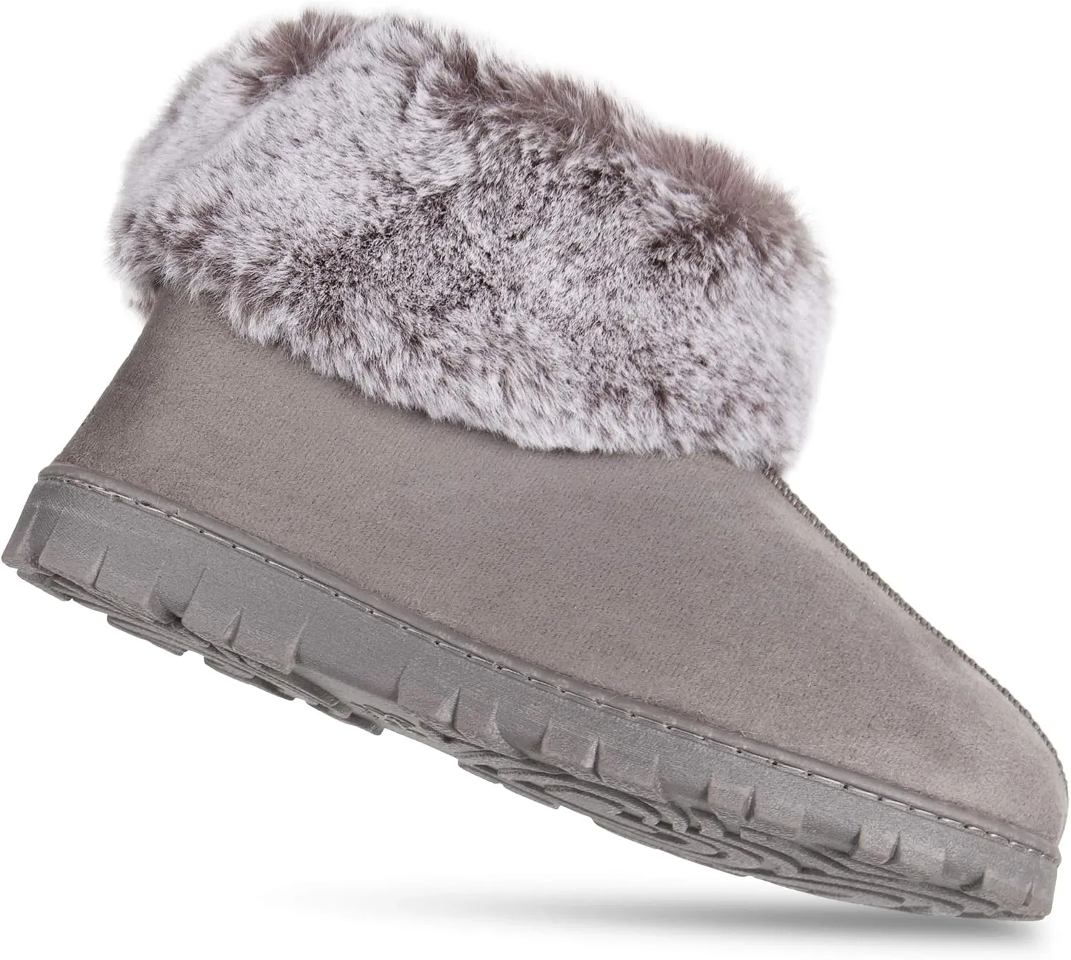 Jessica Simpson Women's and Girls Microsuede Super Soft Bootie Slippers with Indoor Outdoor Sole- Mommy & Me Set Options