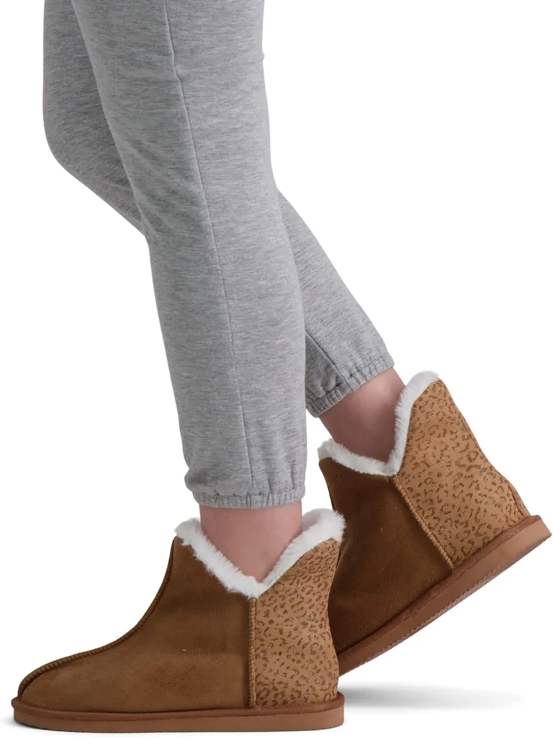 Jessica Simpson Women's and Girls Microsuede Super Soft Bootie Slippers with Indoor Outdoor Sole- Mommy & Me Set Options
