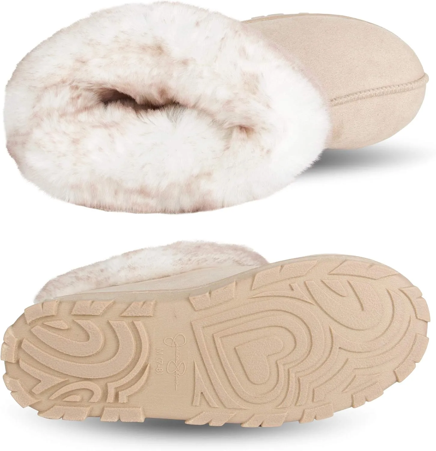 Jessica Simpson Women's and Girls Microsuede Super Soft Bootie Slippers with Indoor Outdoor Sole- Mommy & Me Set Options