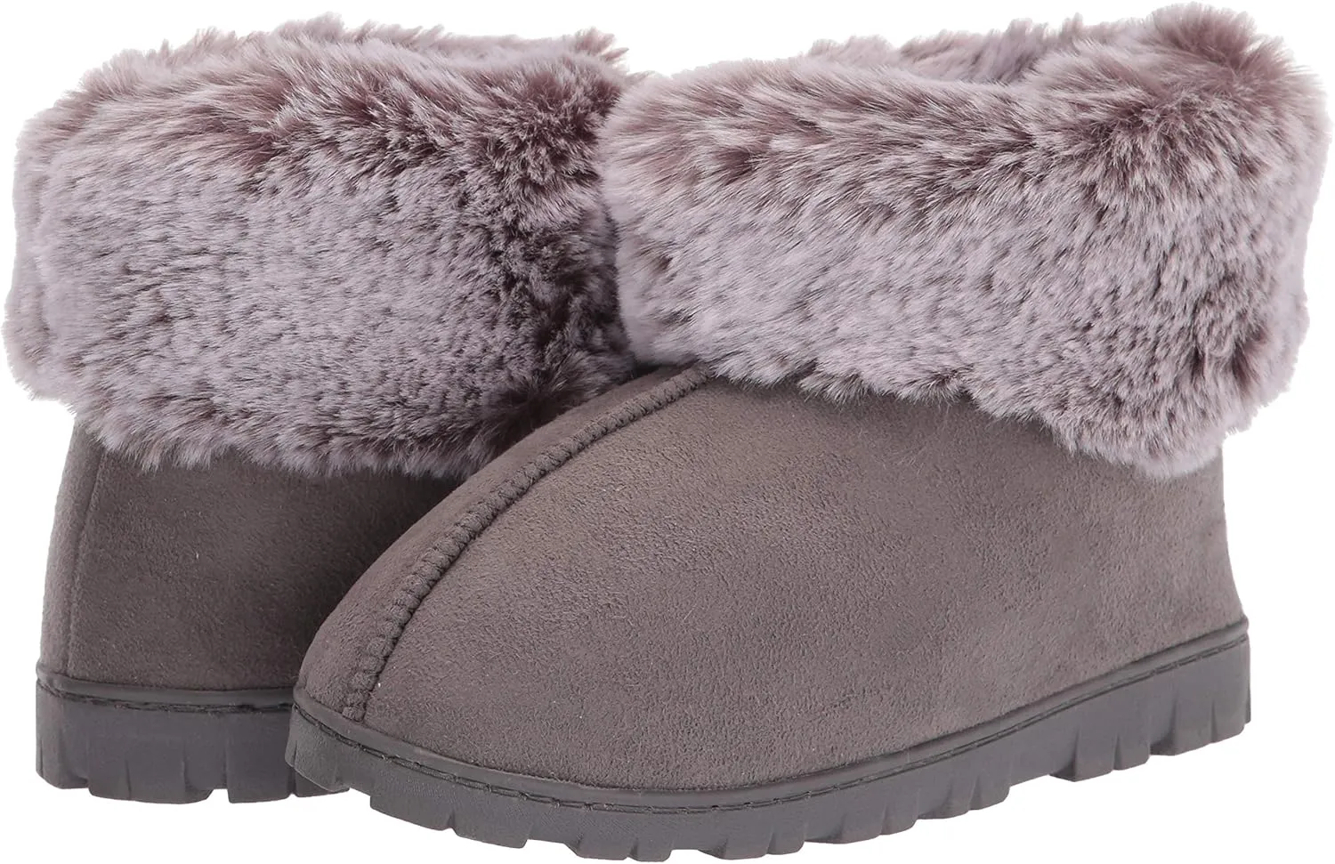 Jessica Simpson Women's and Girls Microsuede Super Soft Bootie Slippers with Indoor Outdoor Sole- Mommy & Me Set Options