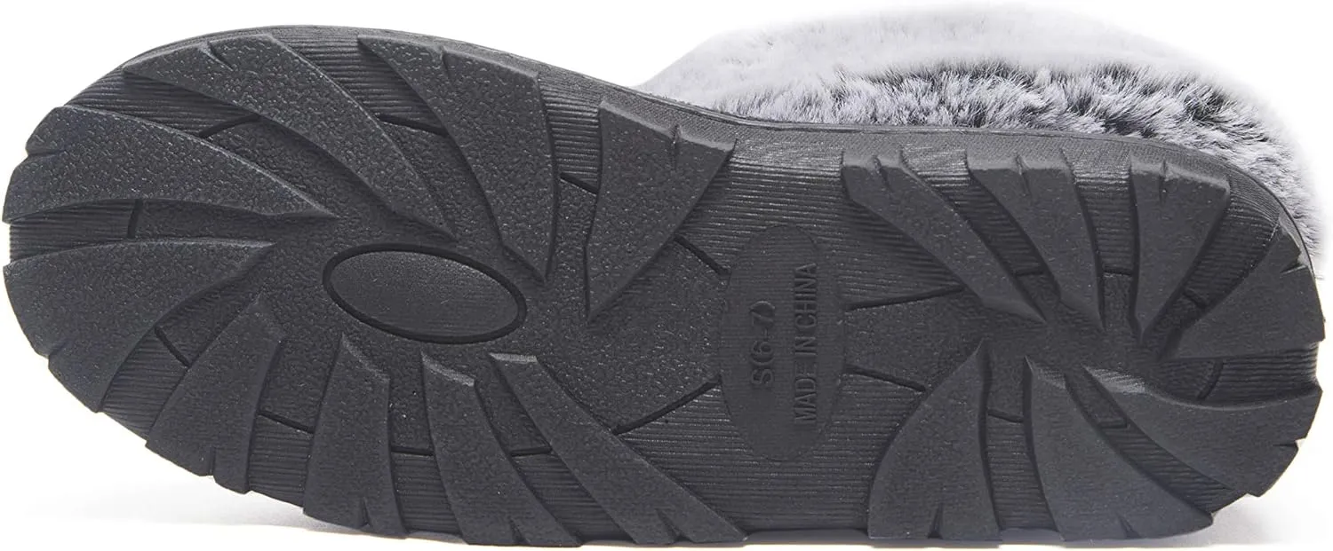 Jessica Simpson Women's and Girls Microsuede Super Soft Bootie Slippers with Indoor Outdoor Sole- Mommy & Me Set Options
