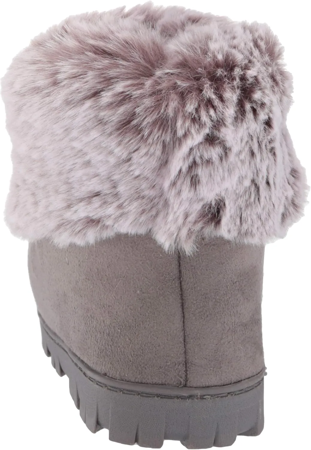 Jessica Simpson Women's and Girls Microsuede Super Soft Bootie Slippers with Indoor Outdoor Sole- Mommy & Me Set Options