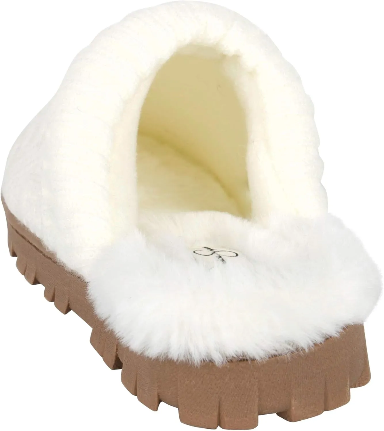 Jessica Simpson Women's Soft Cable Knit Memory Foam Clog Slippers with Indoor/Outdoor Sole