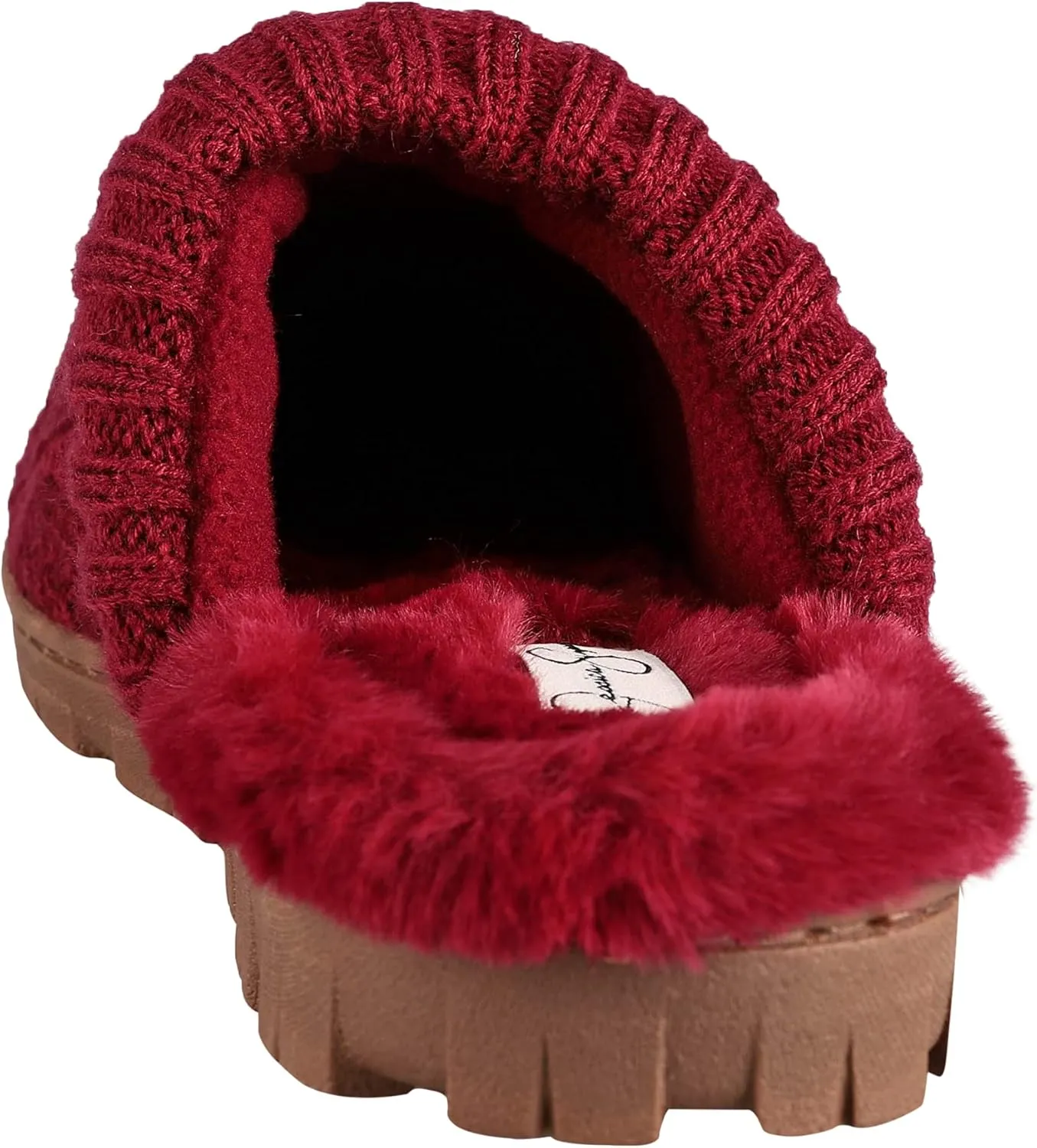 Jessica Simpson Women's Soft Cable Knit Memory Foam Clog Slippers with Indoor/Outdoor Sole
