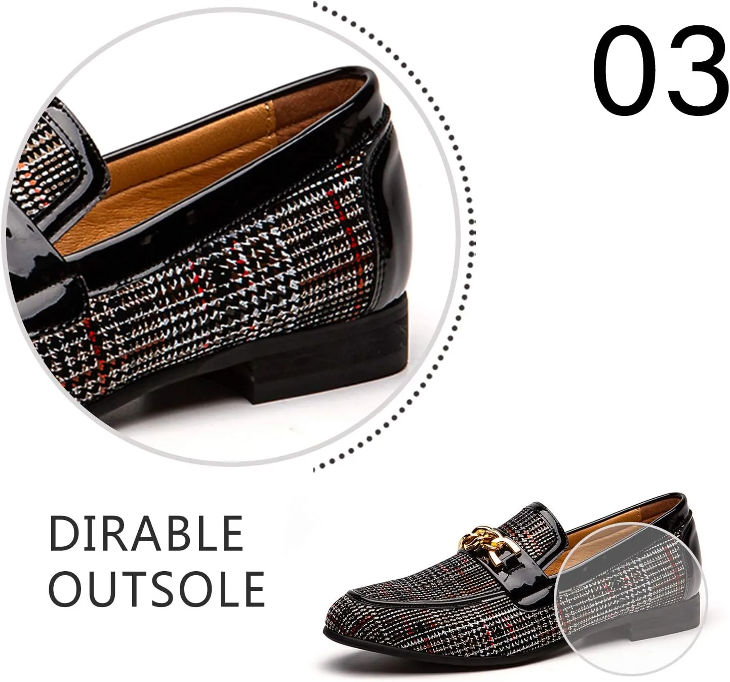 JITAI Mens Leather Shoes Pattern Printing Men's Dress Loafer Shoes Slip-on Casual Loafer Smoking Slipper