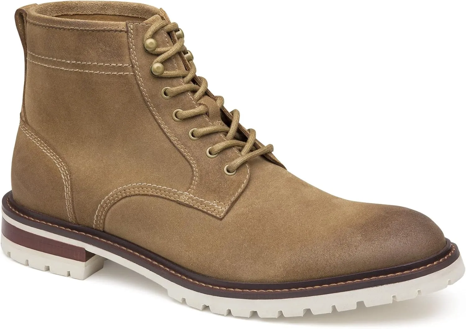 Johnston & Murphy Men’s Barrett Plain Toe Boot | Full-Grain Leather or Suede | Advanced Cushioning | Tonal & Heathered Laces | Superior Comfort