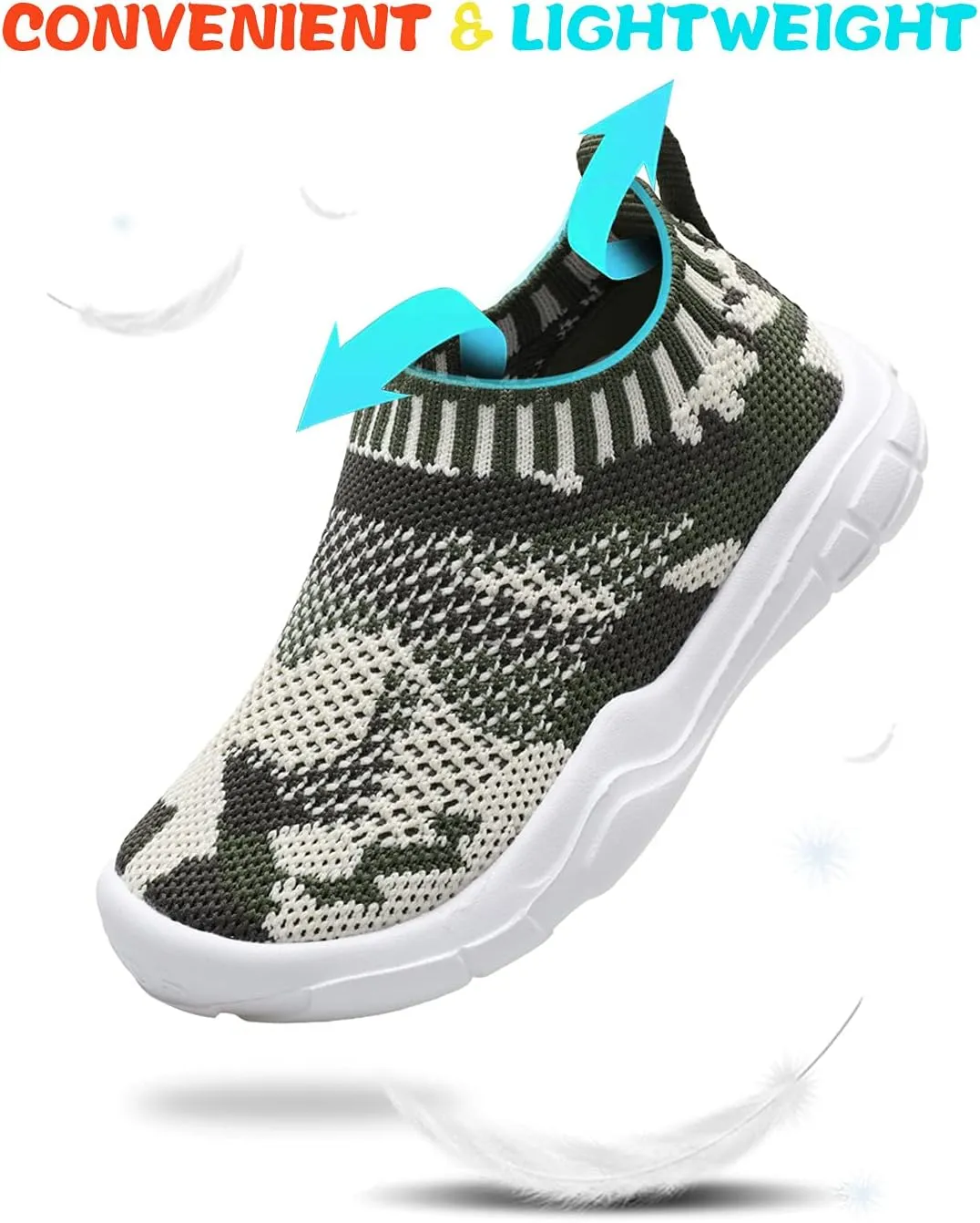 JOINFREE Toddler Boys Girls Sneaker Slip On Shoes Kids Lightweight Breathable Walking Shoes