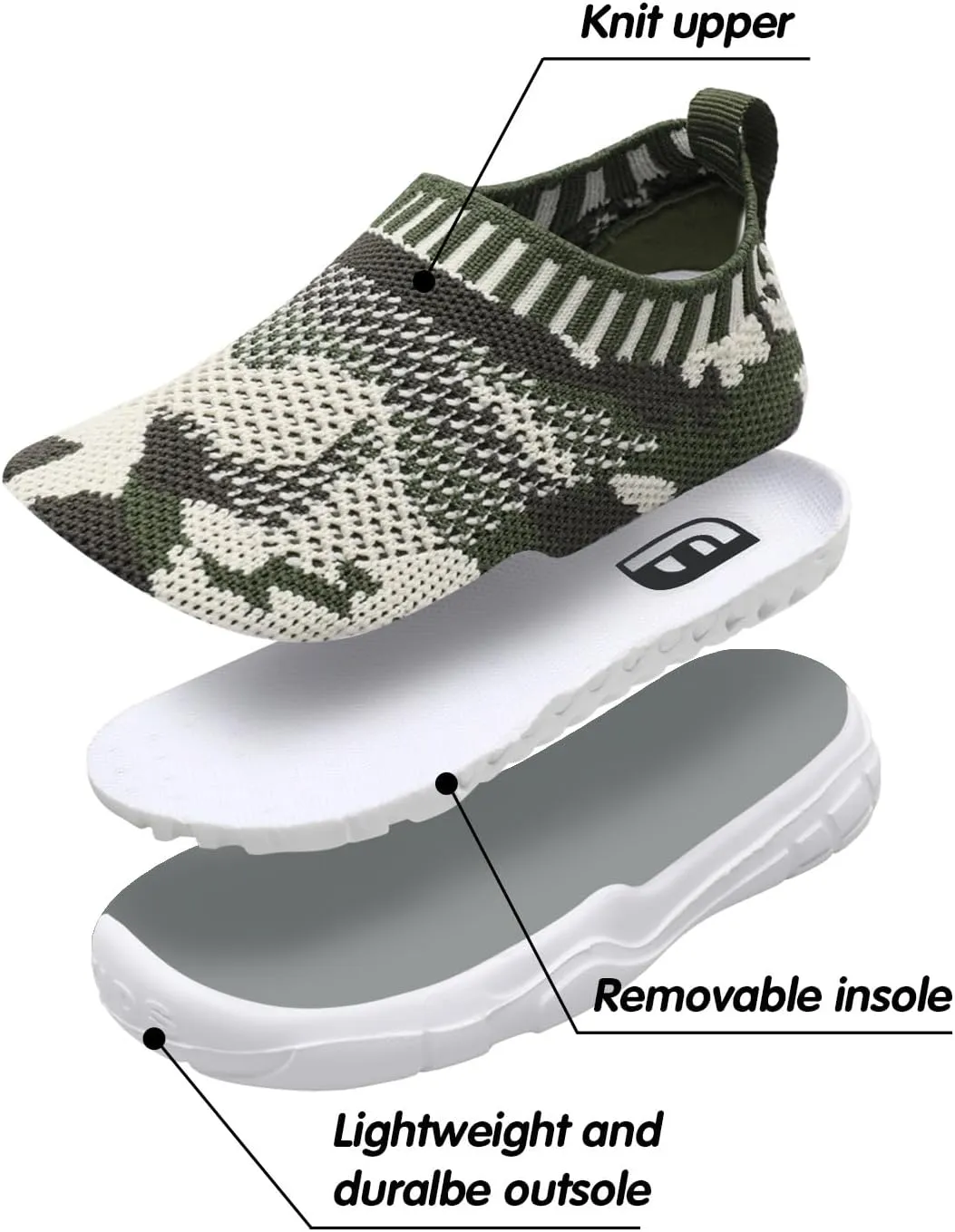 JOINFREE Toddler Boys Girls Sneaker Slip On Shoes Kids Lightweight Breathable Walking Shoes