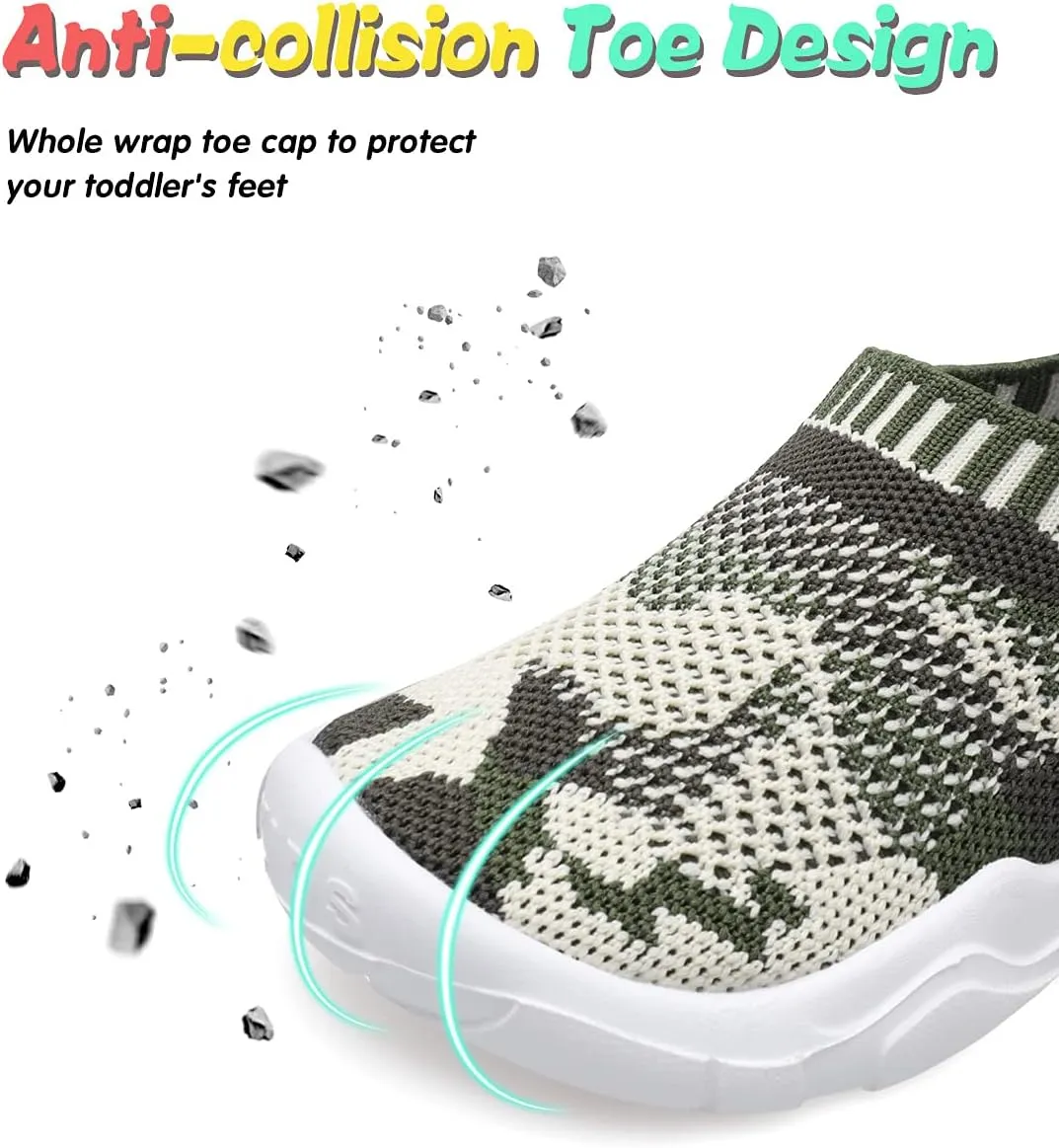 JOINFREE Toddler Boys Girls Sneaker Slip On Shoes Kids Lightweight Breathable Walking Shoes