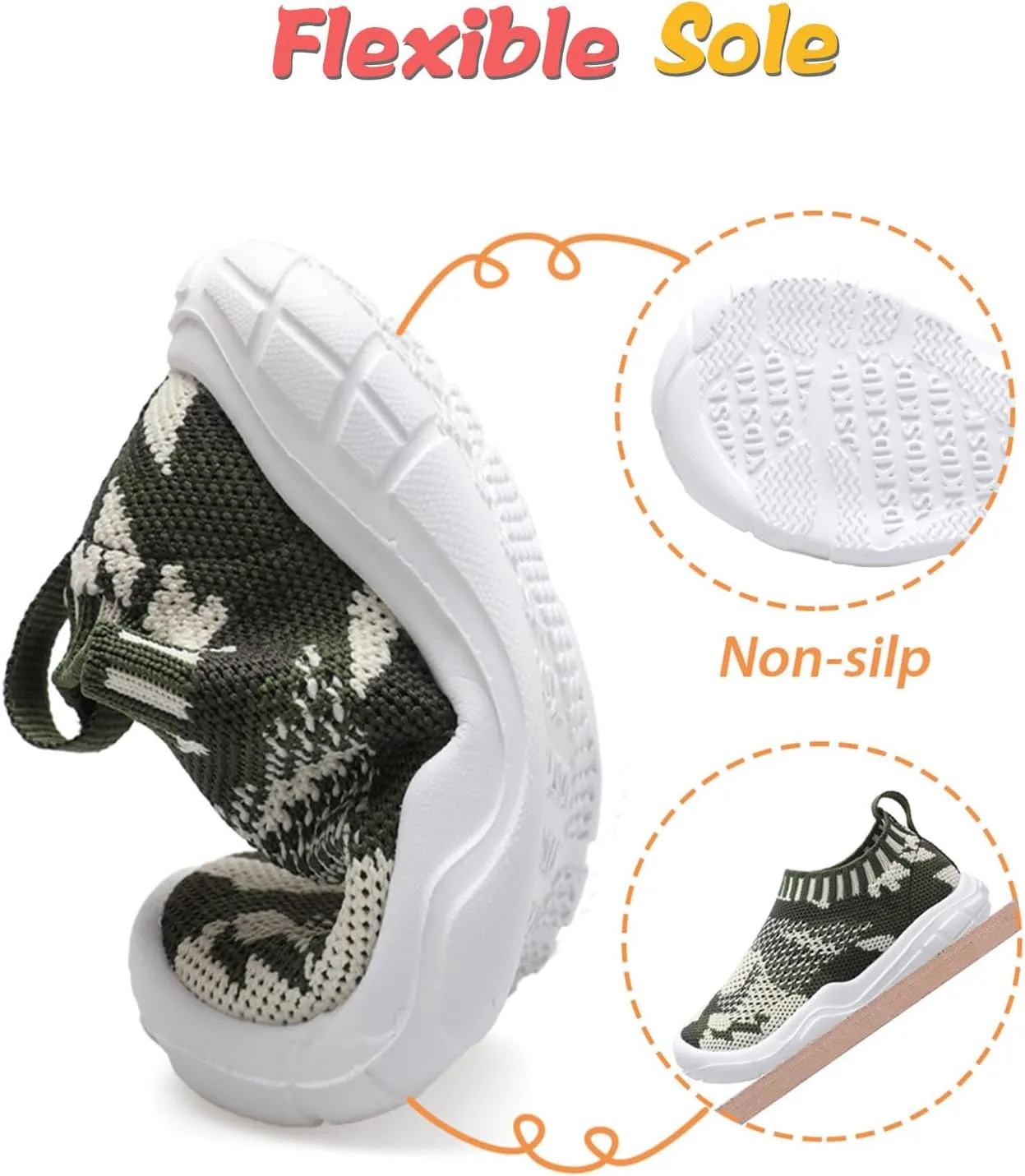 JOINFREE Toddler Boys Girls Sneaker Slip On Shoes Kids Lightweight Breathable Walking Shoes