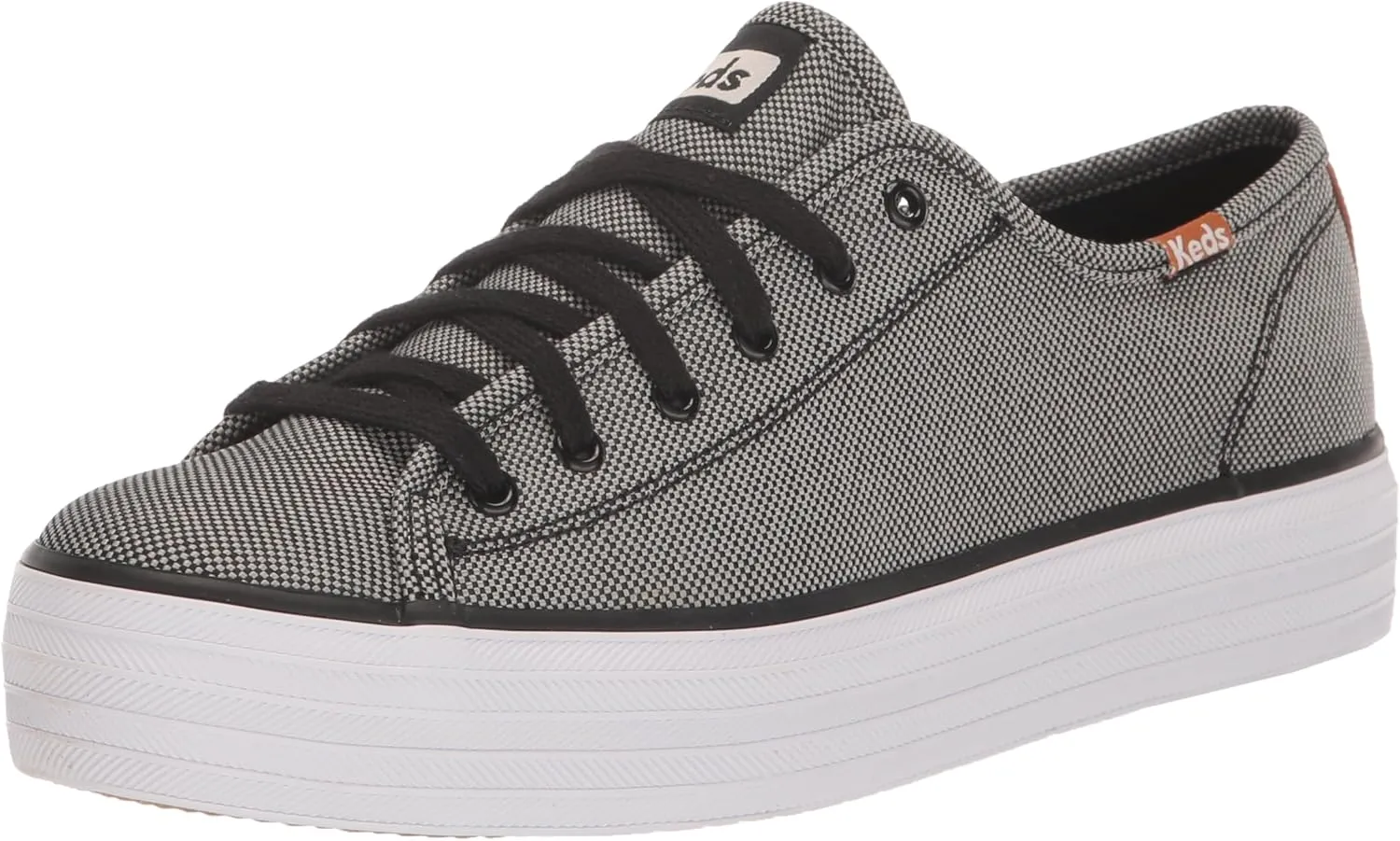 Keds Women's Triple Kick Canvas Sneaker, Black, 7.5