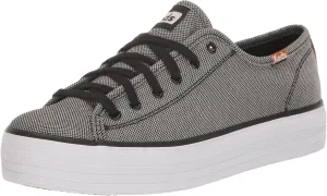 Keds Women's Triple Kick Canvas Sneaker, Black, 7.5