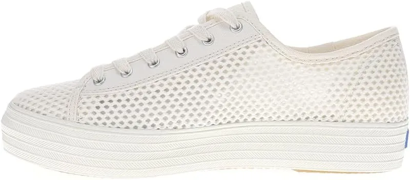 Keds Womens Triple Kick Lace Up Platform Sneakers Shoes Casual - Beige