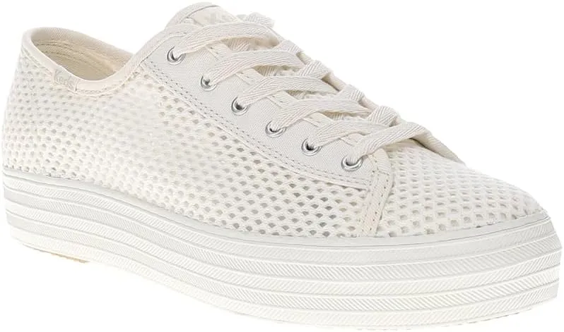 Keds Womens Triple Kick Lace Up Platform Sneakers Shoes Casual - Beige