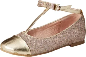 Kid's Glitter T-Strap Flat