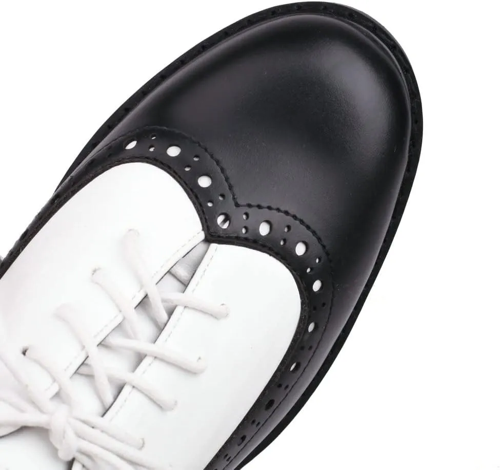 KOKOMOMO Womens Wingtip Patent Leather Pointed Low Heel Oxford Flats Vintage Brogue Shoes