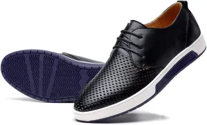 konhill Men's Casual Oxford Shoes - Breathable Dress Shoes Loafers Lace-up Flat Sneakers