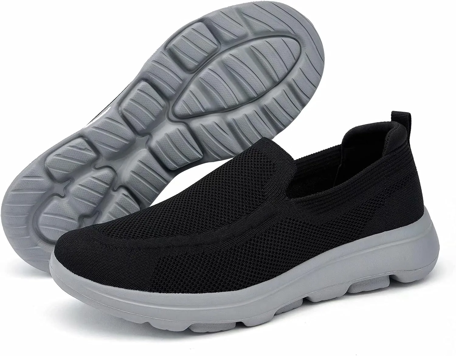 konhill Men's Walking Shoes Slip on Loafers- Mesh Casual Tennis Sneaker Breathable Shoes
