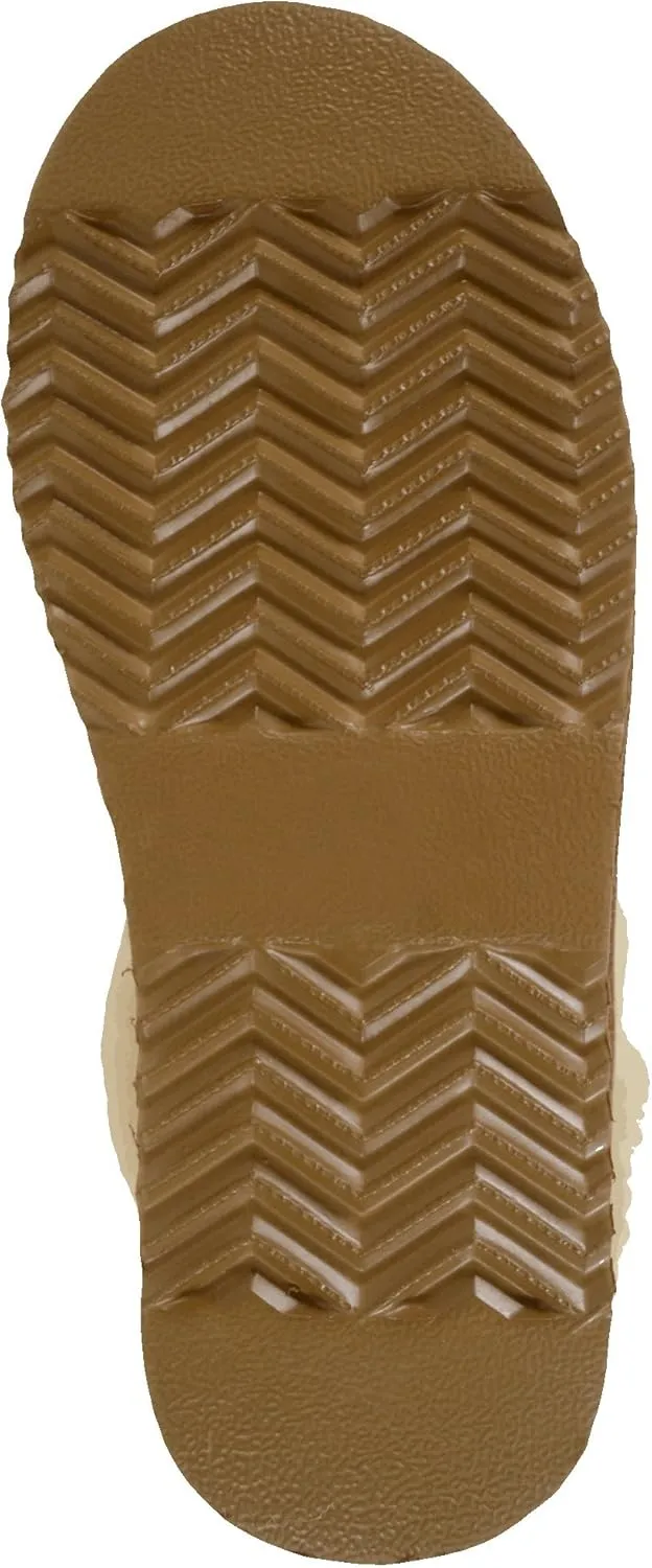 Ladies Genuine Sheepskin Lower Calf Roll Down Short Boot with Button Design
